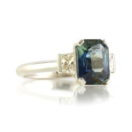Teal Parti Sapphire Platinum Ring