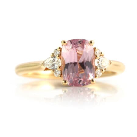 Pink Sapphire Rose Gold Diamond Ring